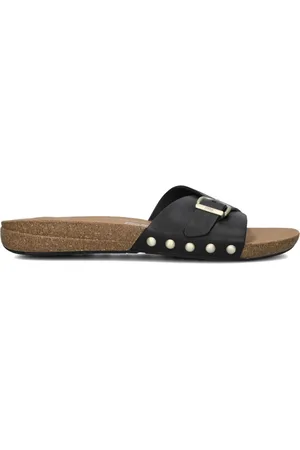 FitFlop Schoenen, Dames, Zwart, 38 EU, Leer, Zwarte Leren Dames Slippers