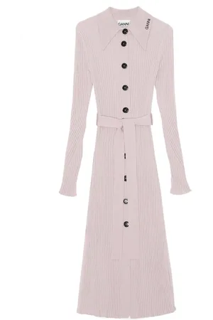 Ganni Kleedjes, Dames, Paars, M, Wol, Maxi Kleedjes
