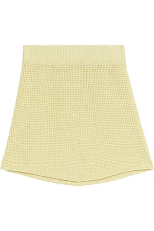 Rodebjer Rokken, Dames, Geel, M, Katoen, Cotton-Knit Mini Skirt