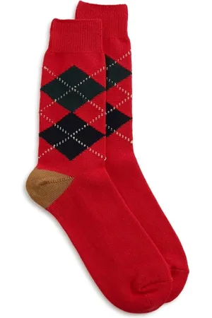 RoToTo Ondergoed, unisex, Rood, L, Katoen, Argyle Crew Socks /Cinnamon