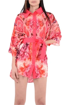 F**K Kleedjes, Dames, Roze, M, Elegante Kaftan Jurk