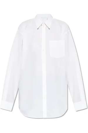 Helmut Lang Blouses & Shirts, Dames, Wit, S, Katoen, Overhemd met een zak
