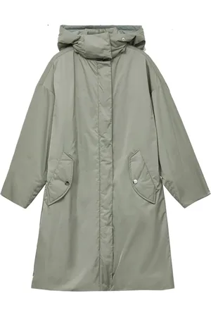 Rodebjer Jassen, Dames, Groen, M, Polyester, Lichtgrijze Polyester Hoodie Jas
