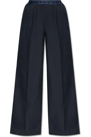 Marni Broeken, Dames, Blauw, XS, Wol, Wollen broek