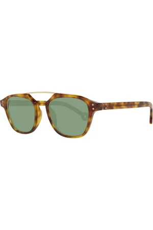 Hally & Son Accessoires, unisex, Bruin, ONE Size, Bruine Trapezium Zonnebril met UV-bescherming