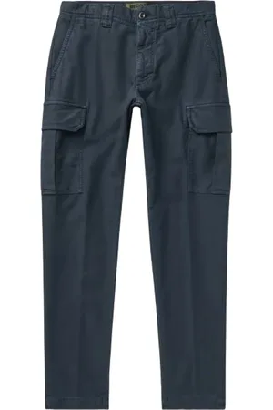 Incotex Broeken, Heren, Blauw, W31, Katoen, Blauwe Cargo Broek Slim Fit