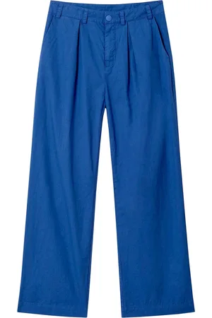Rodebjer Broeken, Dames, Blauw, M, Katoen, Blauwe Katoenen Werkbroek