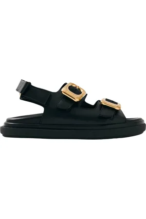 ALOHAS Schoenen, Dames, Zwart, 41 EU, Leer, Daria Zwarte Leren Sandalen