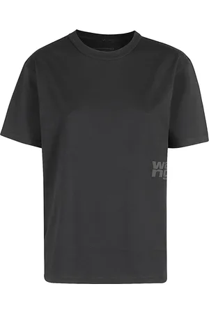 Alexander Wang Tops, Dames, Zwart, XS, Katoen, Essentiële Korte Mouw Tee