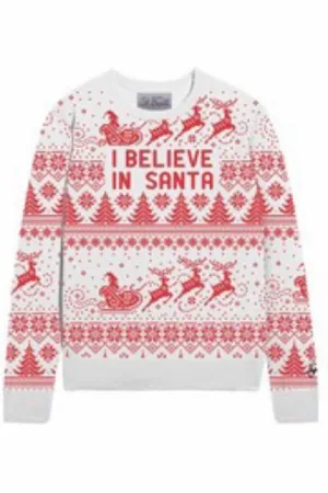 MC2 SAINT BARTH Truien, Dames, Veelkleurig, XS, Kasjmier, Kasjmier Jacquard Trui Ik Geloof In De Kerstman