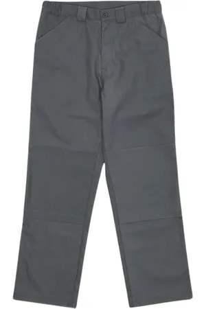 GR10K Broeken, Heren, Grijs, L, Katoen, Grijze Gerepliceerde Katoenen Broek met Tailleband