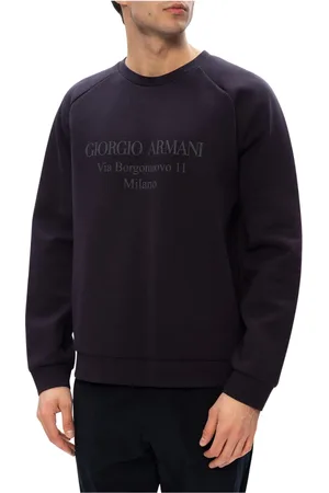 Giorgio Armani Sweatshirts & Hoodies, Heren, Grijs, 2Xl, Katoen, Sweatshirt met logo