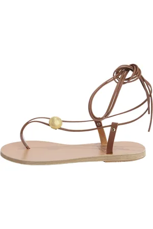 Ancient Greek Sandals Schoenen, Dames, Bruin, 38 EU, Leer, Rode Leren Enkelgebonden Sandaal