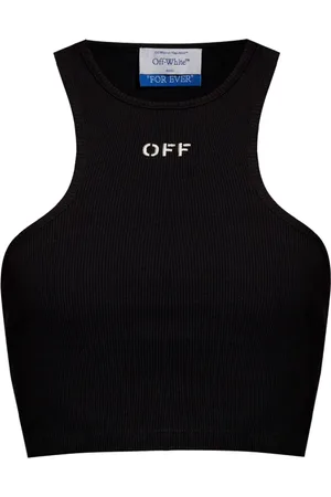 OFF-WHITE Tops, Dames, Zwart, XS, Katoen, Cropped Top