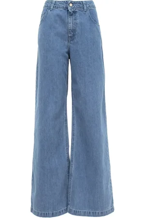 MVP Wardrobe Jeans, Dames, Blauw, XS, Katoen, Vintage Lage Taille Palazzo Jeans