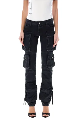 The Attico Jeans, Dames, Zwart, W27, Katoen, Zwarte Cargo Skinny Jeans