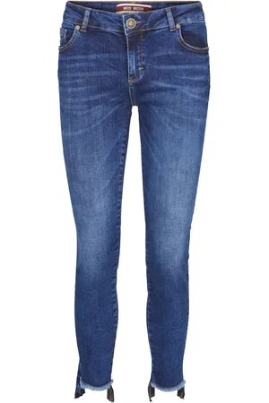 Mos Mosh Jeans, Dames, Blauw, W28, Denim, Slim-Fit Denim Jeans