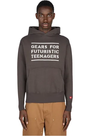HUMAN MADE Sweatshirts & Hoodies, Heren, Zwart, M, Katoen, Tekst Print Hoodie Sweater