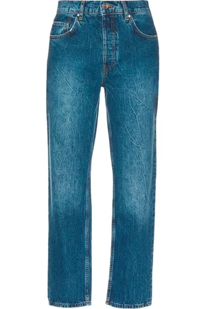 ANINE BING Jeans, Dames, Blauw, W25, Katoen, Casual Boyfriend Fit Jeans