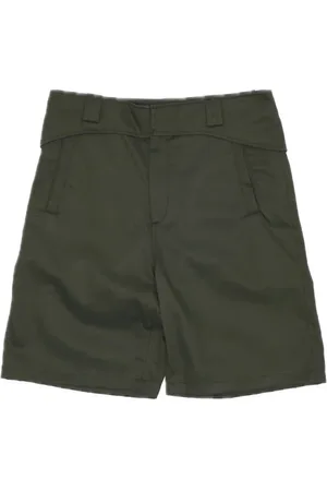 GR10K Korte broeken, Heren, Groen, M, Katoen, Gevouwen Riem Shorts