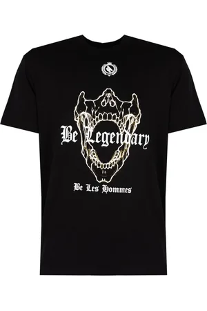 Les Hommes Tops, Heren, Zwart, L, Elegante Ronde Hals T-Shirt
