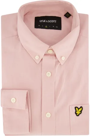 Lyle & Scott Overhemden, Heren, Roze, L, Katoen, Casual Roze Overhemd