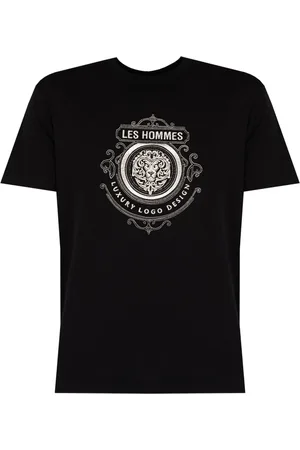 Les Hommes Tops, Heren, Zwart, L, Klassieke Ronde Hals T-Shirt