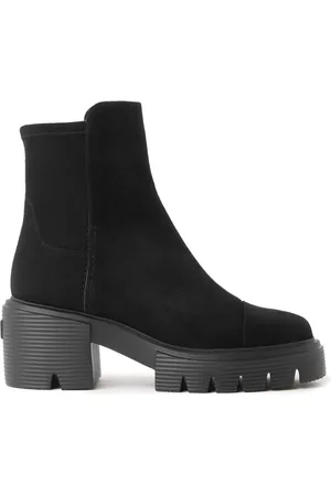 Stuart Weitzman Schoenen, Dames, Zwart, 38 1/2 EU, Suède, Soho Bootie