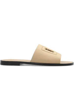 Dolce & Gabbana Schoenen, Heren, , 42 1/2 EU, Leer, Sloffen met logo