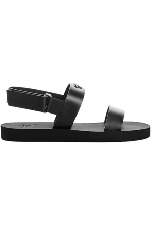 Giuseppe Zanotti Schoenen, Heren, Zwart, 44 EU, Leer, Hoogwaardige leren sandalen