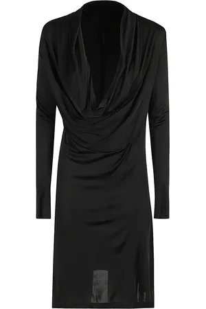 Helmut Lang Kleedjes, Dames, Zwart, S, Stijlvolle Cowl Neck Jurk