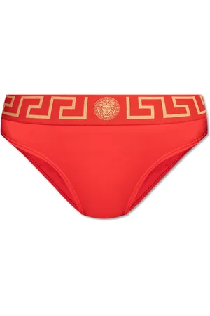 VERSACE Badkleding, Dames, Rood, L, Leer, Zwembroek bodem