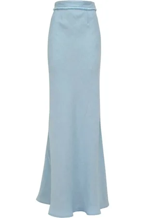 MVP Wardrobe Rokken, Dames, Blauw, S, Linnen, Antibes Long Skirt