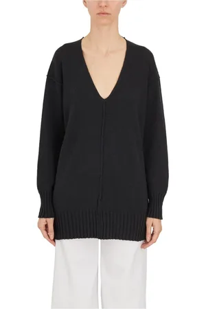 ISABEL BENENATO Truien, Dames, Zwart, M, V-hals trui