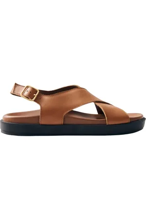 ALOHAS Schoenen, Dames, Bruin, 35 EU, Leer, Nico Tan Leren Sandalen