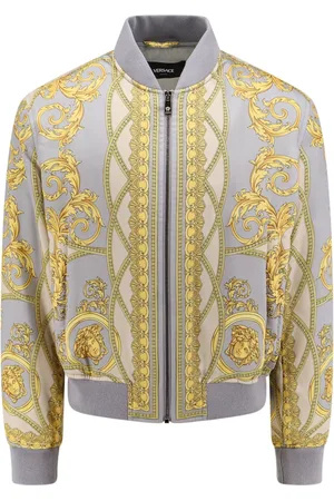 VERSACE Jassen, Heren, Veelkleurig, 2Xl, Polyester, Gouden jas met ritssluiting