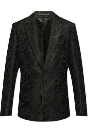 VERSACE Jassen, Heren, Zwart, S, Wol, Gestreepte blazer