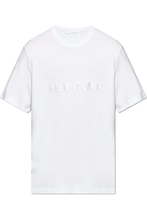 Helmut Lang Tops, Heren, Wit, S, Katoen, T-shirt met logo