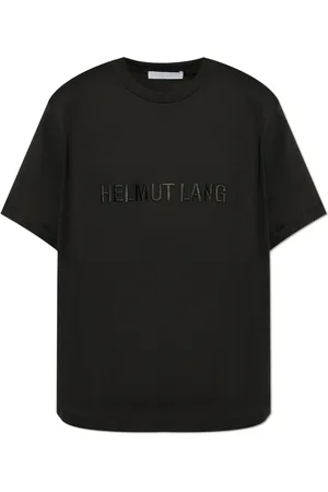 Helmut Lang Tops, Heren, Zwart, S, Katoen, T-shirt met logo