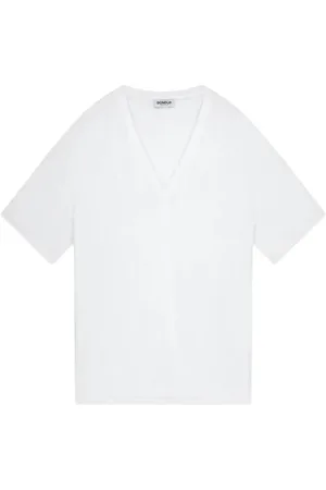 Dondup Tops, Dames, Wit, M, V-hals Jersey T-shirt