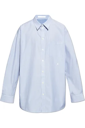 Helmut Lang Overhemden, Heren, Blauw, M, Katoen, Overhemd met een zak