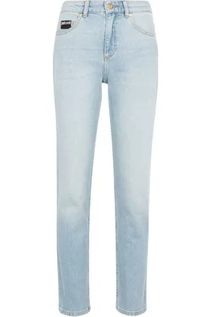 Roberto Cavalli Jeans, Dames, Blauw, W29, Denim, Rechte Pijp Denim Jeans