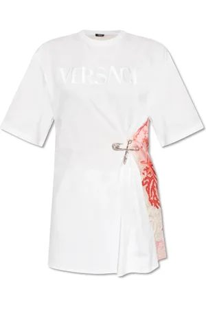VERSACE Tops, Dames, Wit, S, T-shirt met Barocco Sea patroon