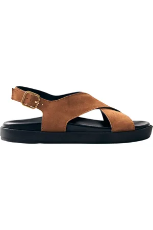 ALOHAS Schoenen, Dames, Bruin, 36 EU, Suède, Nico Suede Bruin Leren Sandalen