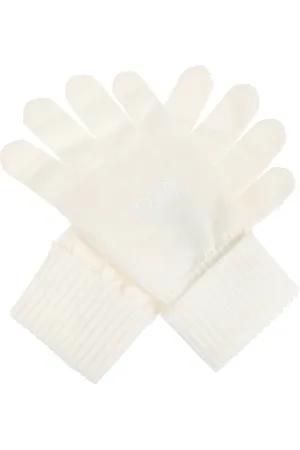 VERSACE Accessoires, Dames, Wit, M, Wol, Wollen handschoenen
