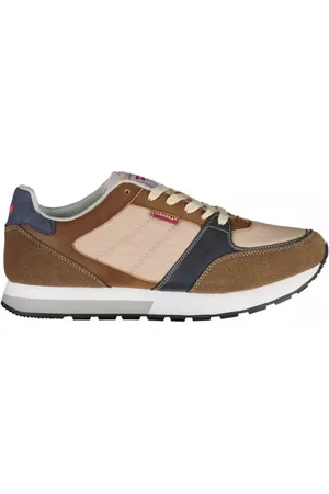 Carrera Schoenen, Heren, Veelkleurig, 44 EU, Polyester, Bruine Polyester Sneaker met Veters en Logo