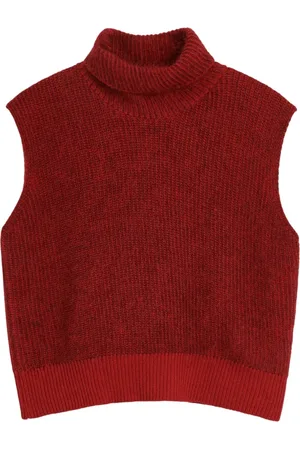 Soulland Truien, Dames, Rood, S/M, Kasjmier, Hoge Hals Kasjmier Vest