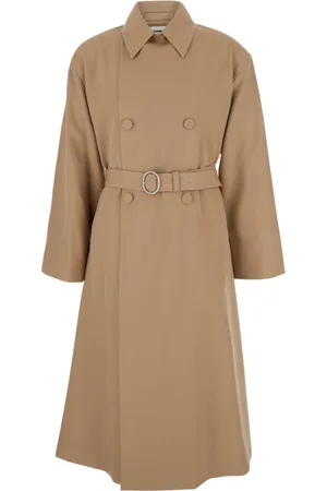 Jil Sander Mantels, Heren, , M, Wol, Wollen Trenchcoat