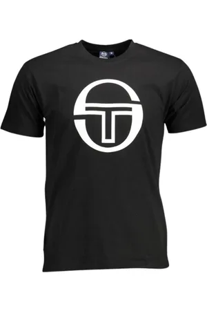 Sergio Tacchini Tops, Heren, Zwart, M, Zwart T-shirt met printlogo