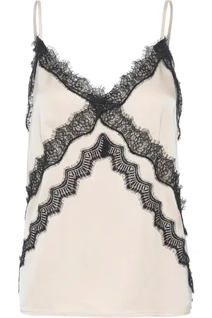 Gestuz Tops, Dames, , L, Kanten Detail Top Blouse Birch